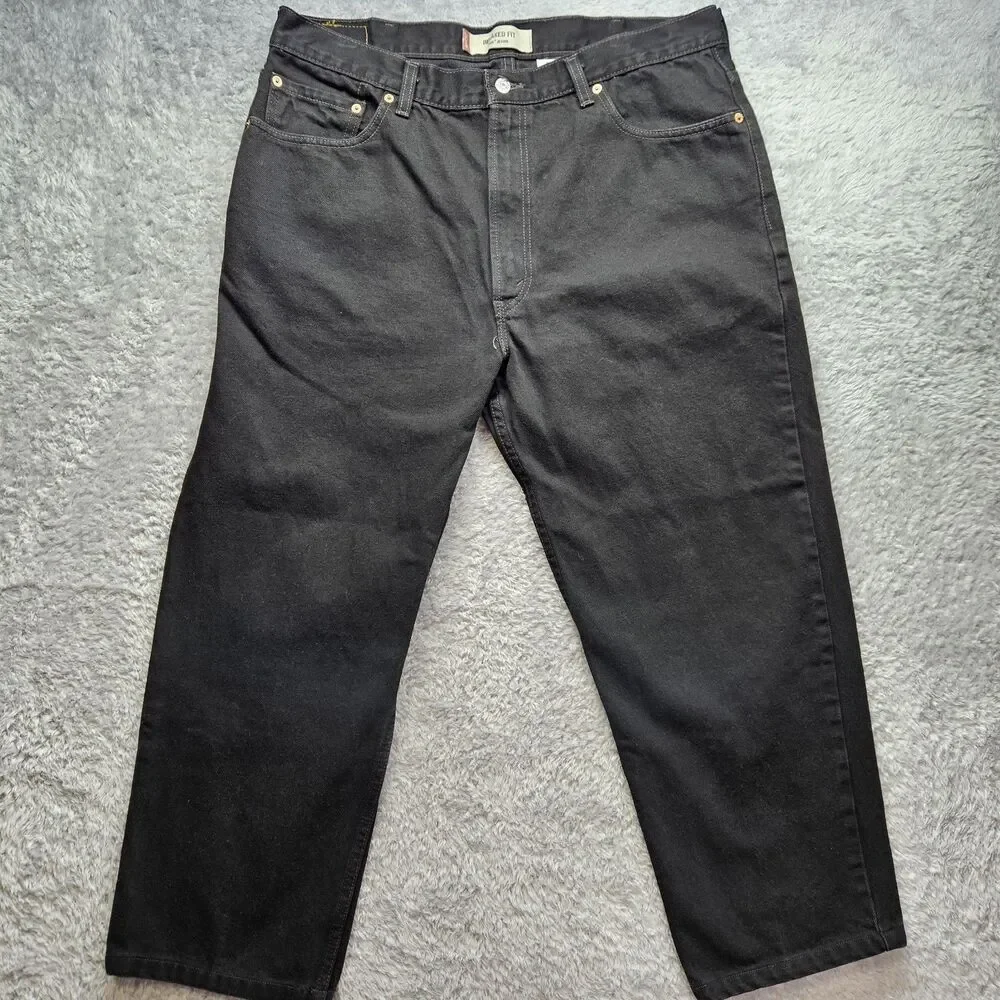 Levi's Mens Black 550 Jeans Relaxed 40x32 Made In USA Casual Neutral